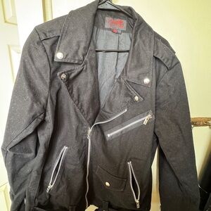 Tripp nyc Black Leather Motorcycle Jacket